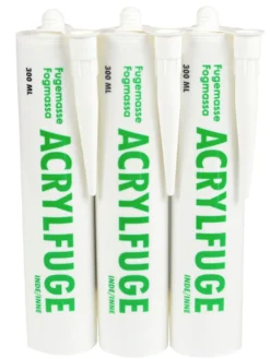 Akrylfugemasse hvit 3 x 300 ml