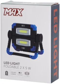 Arbeidslampe LED 2 x 5 W foldbar