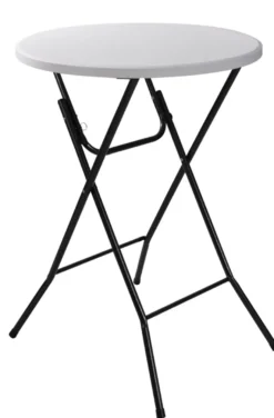 Barbord sammenleggbart hvit/svart Ø80 x 110 cm