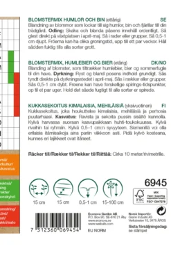 Blomstermix, humler og bier økologisk