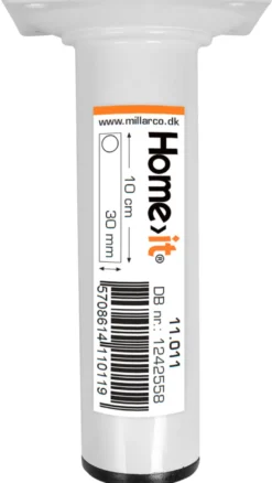 Bordben Ø30 mm x 10 cm hvit