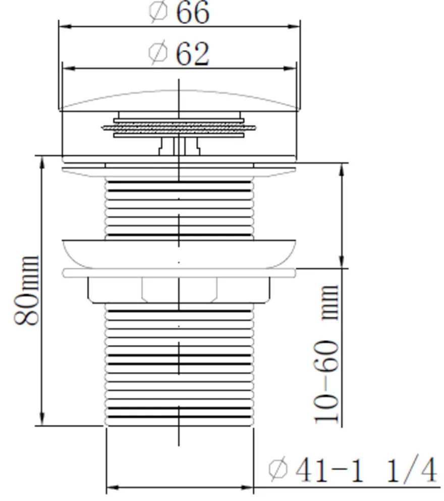 Bunnventil pop-up Ø66 × 80 mm svart
