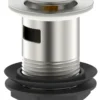 Bunnventil Push pop-up 1 1/4" børstet stål - REN