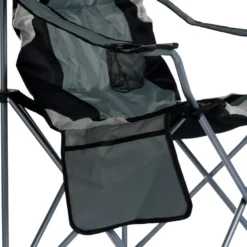 Campingstol m/koppholder Osaka grå/svart – Sunlife®