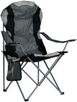 Campingstol m/koppholder Osaka grå/svart – Sunlife®