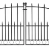 Dobbel port svartlakkert stål 115,5 × 74,2 cm