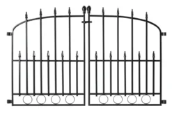 Dobbel port svartlakkert stål 115,5 × 74,2 cm