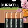 Duracell oppladbare batterier AA 4-pk.