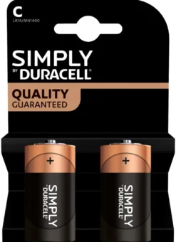 Duracell Plus C Alkaliske batterier 2-pk.