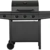 Gassgrill 3 brennere og sidebrenner svart - Grillexpert