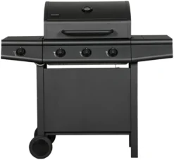 Gassgrill 3 brennere og sidebrenner svart - Grillexpert