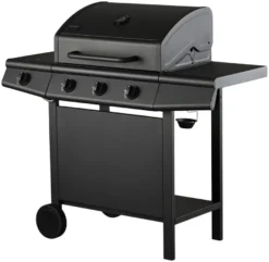 Gassgrill 3 brennere og sidebrenner svart - Grillexpert