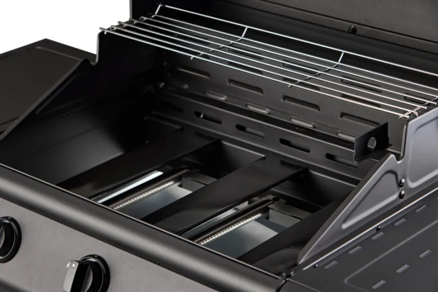 Gassgrill 3 brennere og sidebrenner svart - Grillexpert
