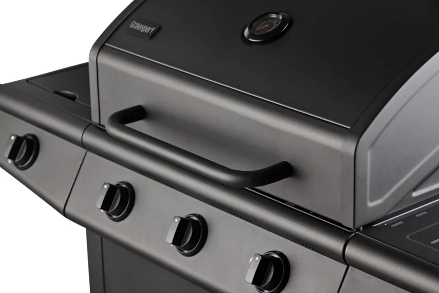 Gassgrill 3 brennere og sidebrenner svart - Grillexpert