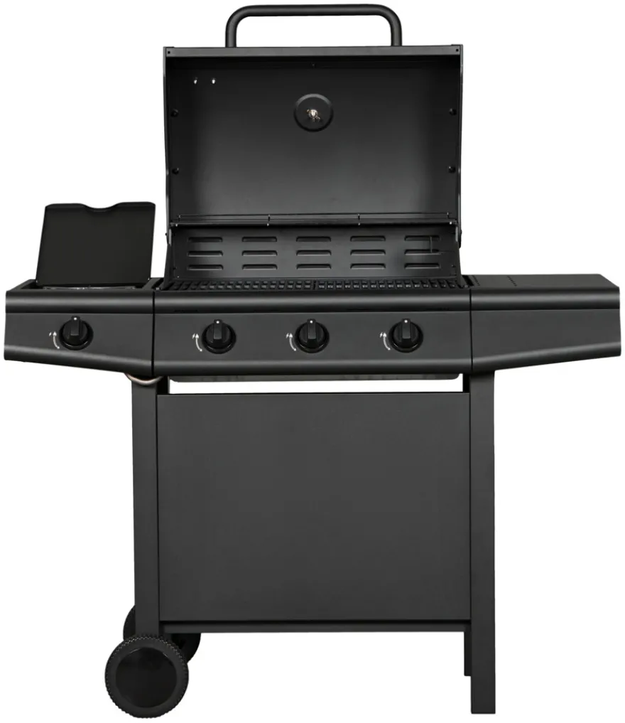 Gassgrill 3 brennere og sidebrenner svart - Grillexpert