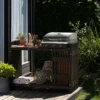 Grillbord svart 123 x 57,5 x 93 cm