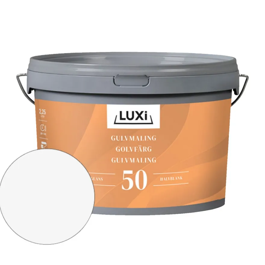 Gulvmaling akryl hvit 2,5 liter – Luxi