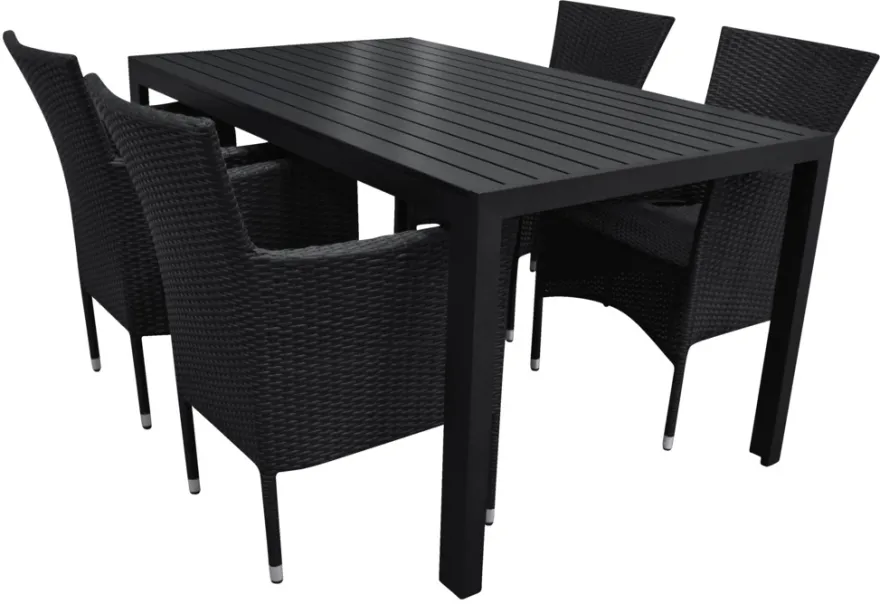 Hagebord Havanna 150 x 90 cm i alu/nonwood - Sunlife®