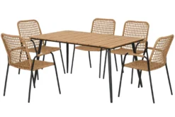 Hagebord Beijing svart/teak 148 x 85 cm - Sunlife®