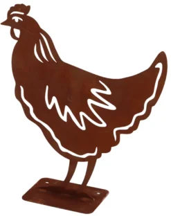 Hagefigur høne rust H28,8 cm