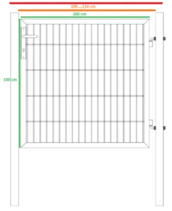 Hageport metall svart 100 x 100 cm