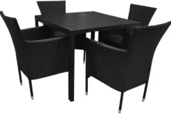 Hagestol Bangkok i metall og svart polyrotting - Sunlife®
