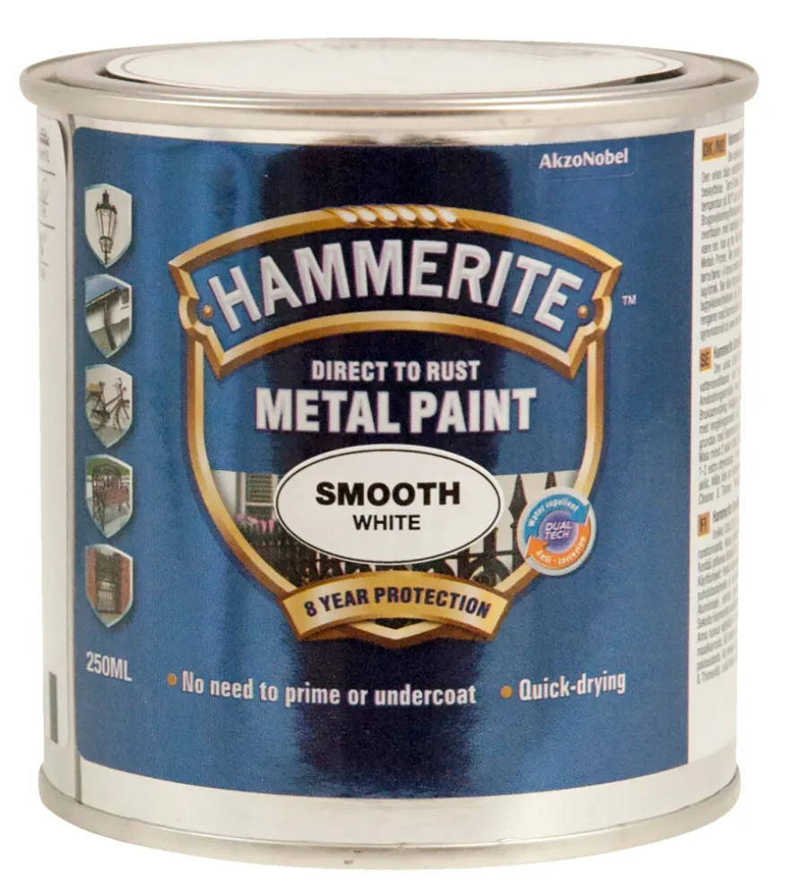 Hammerite metallmaling hvit glatt effekt 250 ml