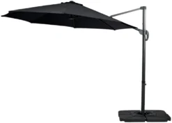 Hengeparasoll Washington Ø300 cm svart - Sunlife®