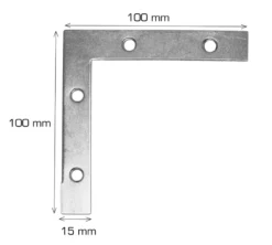 Hjørnebeslag 100 x 100 x 15 mm - 2 stk.