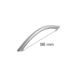 Håndtak buet stål 96 mm - 2 stk.