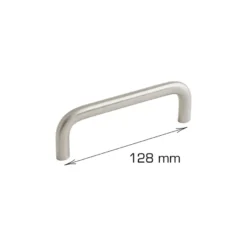 Håndtak U-form stål 128 mm - 2 stk.