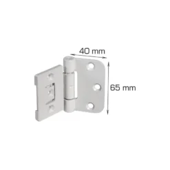 Innstikkshengsel justerbart 40 x 65 mm - 2 stk.