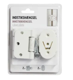 Innstikkshengsel sett hvit 2 stk.