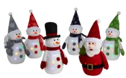 Julefigur med farget LED-lys H35 cm