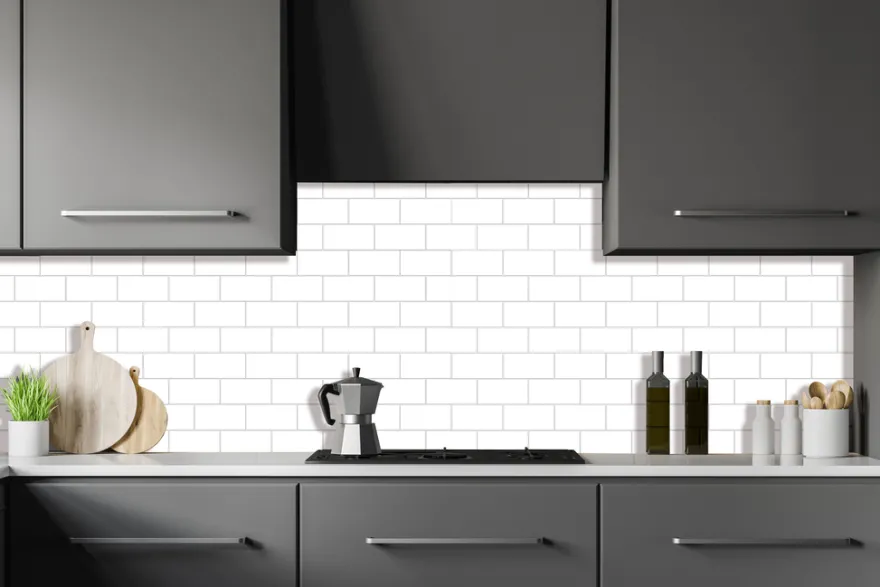 Kitchenline Kjøkkenplate White Brick 610 x 610 mm