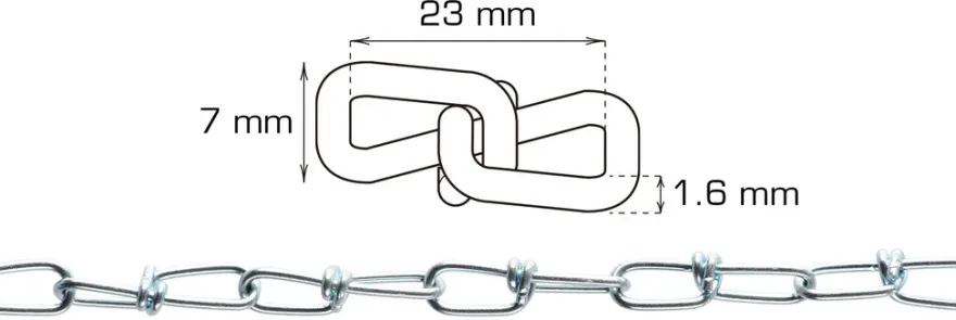 Kjetting Ø1,6 mm x 2 meter