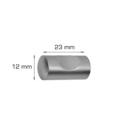 Knott sylinder 12 mm krom - 2 stk.