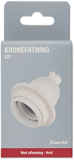 Kronesokkel E27 hvit