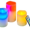 Kubbelys LED med fargeskift og fjernkontroll 3-pk.