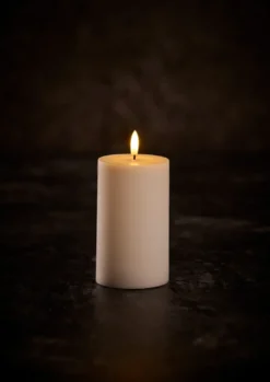 Kubbelys med 3D LED-flamme H12,5 cm
