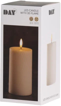 Kubbelys med 3D LED-flamme H12,5 cm