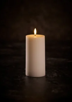 Kubbelys med 3D LED-flamme H15 cm