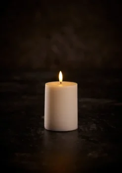 Kubbelys med 3D LED-flamme H10 cm