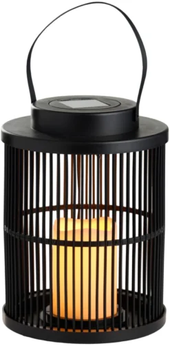 Lykt med solcelle svart 18 x 18 x 25 cm - Garden®