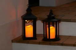 Lykt rund med LED-kubbelys