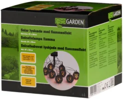 Lyslenke m/8 kuler med flammeeffekt 4,1 meter - Garden®