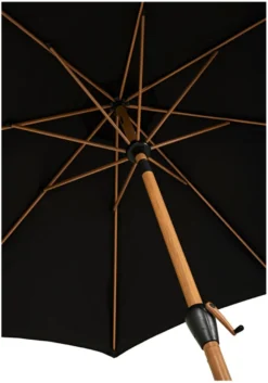 Markedsparasoll Stockholm Ø300 cm svart/teak - Sunlife®