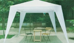 Paviljong Lido 3x3 m metall og hvit PE - Sunlife®