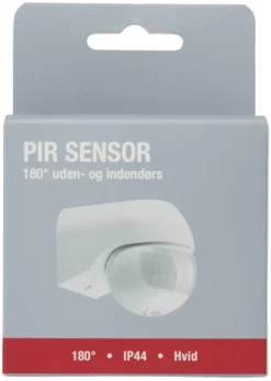 PIR-sensor 180° innendørs/utendørs hvit – Elworks
