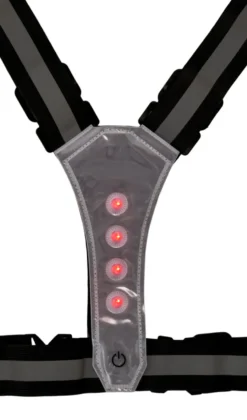 Refleksvest med LED svart/grå - Bikezone